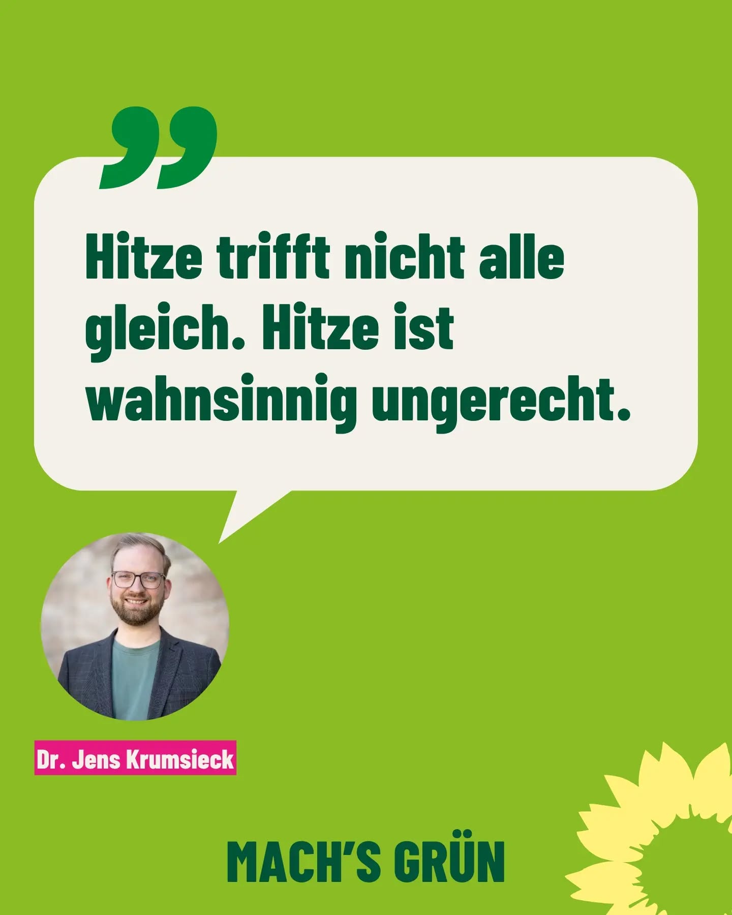 Während die einen den Sommer im klimatisierten Büro oder am Pool genießen, ist die aktuelle Hitzewelle für Millionen Menschen eine massive gesundheitliche Belastung – oder sogar lebensgefährlich. 🌡️

Hitze ist keine reine Komfortfrage, sie ist eine Frage der sozialen Gerechtigkeit. Wer in einer schlecht isolierten Dachgeschosswohnung lebt oder den ganzen Tag auf dem Asphalt arbeiten muss, kann sich nicht einfach „herauskaufen“.

Wie nimmst du die Hitze in Braunschweig wahr? Wo fehlen dir Abkühlungsmöglichkeiten? Schreib es in die Kommentare! 👇

#Braunschweig #Hitzewelle #Klimagerechtigkeit