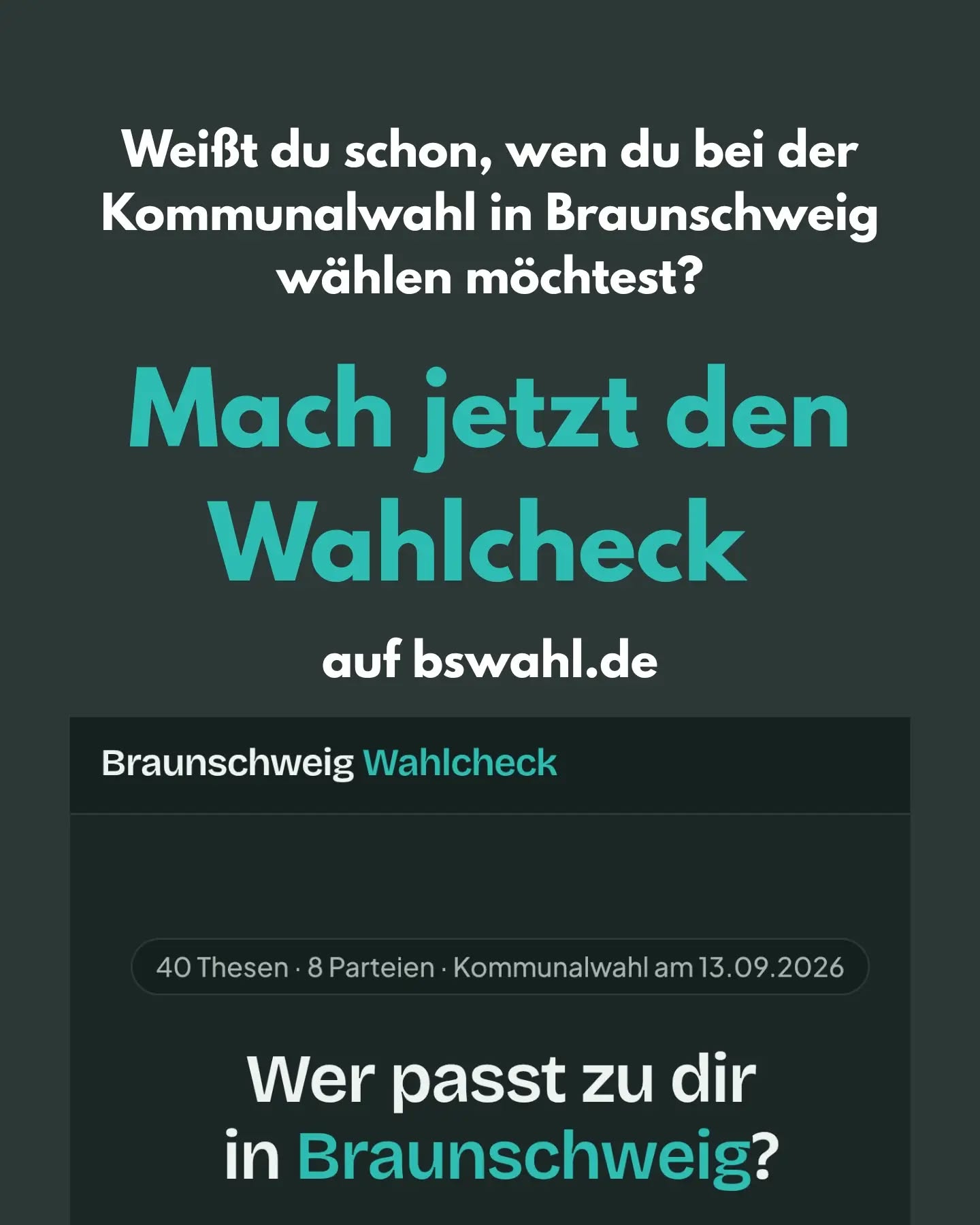 Du weißt noch nicht, wen du bei der Kommunalwahl wählen möchtest? Nutz doch einfach den Wahl-O-... Achja, den gibt's ja für Kommunalwahlen gar nicht.
So entstand bswahl.de
Auf Basis der Parteiprogramme habe ich mittels KI 40 Thesen beantworten lassen. Wenn auch du diese Thesen beantwortest, berechnet die Website dein bestes Match.
Achtung: Wie du vielleicht weist, kandidiere ich selbst bei der Kommunalwahl. Ich habe dennoch mein bestes gegeben, dass der Wahlcheck so neutral wie möglich ist. Deshalb wurde der KI Ansatz überhaupt gewählt. Wenn du einen Fehler findest, schick mir Zitat+Seitenzahl.
Jetzt den Wahlcheck machen auf bswahl.de
Viel Spaß.
Der Code liegt öffentlich auch GitHub
https://github.com/jenskrumsieck/wahlcheck
https://github.com/jenskrumsieck/wahlcheck_pipeline
#Braunschweig